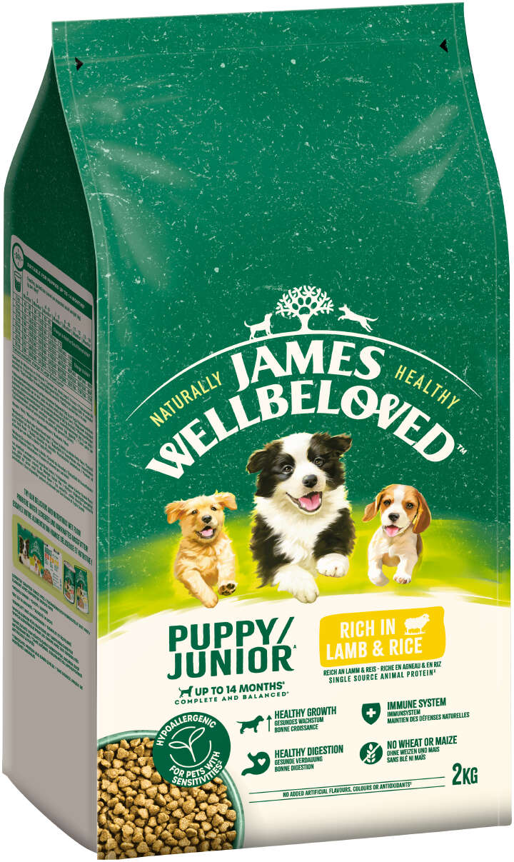 JAMES WELLBELOVED Hunde-Trockenfutter Junior Lamm + Reis